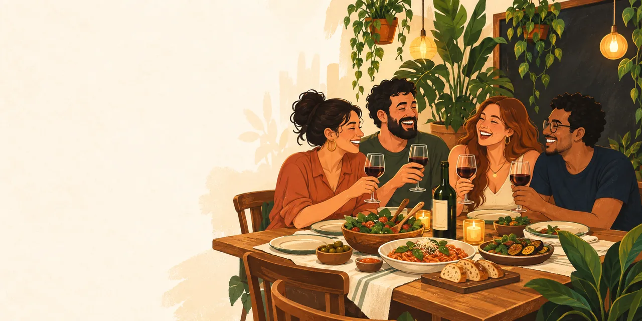 Pessoas brindando durante um encontro à mesa